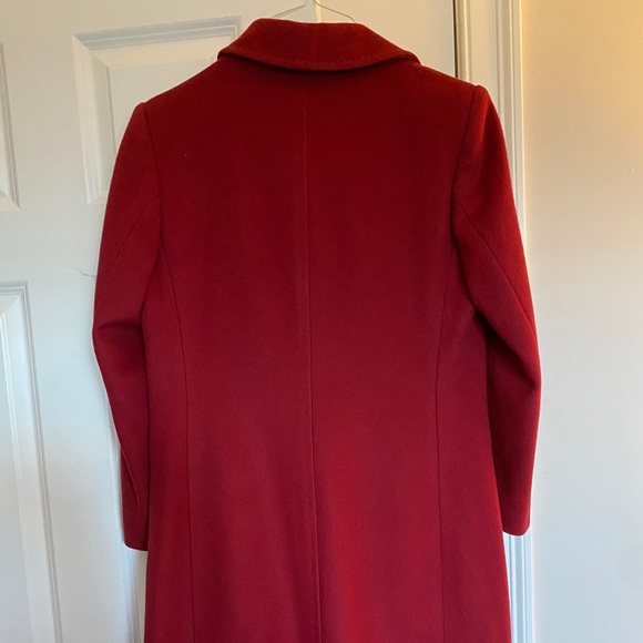 Burberry Wool Cashmere Red Merlot Coat Women - Picture 3 of 12